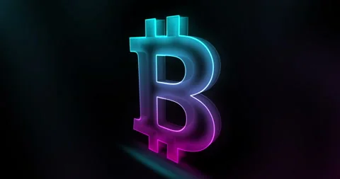 Bitcoin crypto currency blockchain symbol glass style Stock Footage 294897251