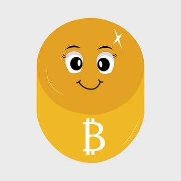 Bitcoin Crypto Currency Character Design Mascot Stock Illustration