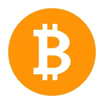 Bitcoin Crypto Currency Circular Icon On White Background Vector Stock Illustration