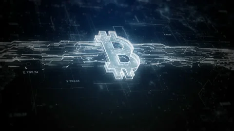 Bitcoin crypto currency digital encryption, Digital money exchange Stock Footage 217651875