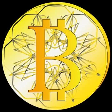 Bitcoin crypto currency financial unit vector EPS10 Stock Illustration