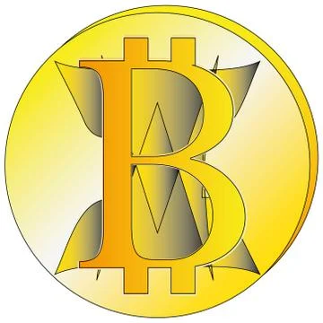 Bitcoin crypto currency financial unit vector EPS10 Stock Illustration