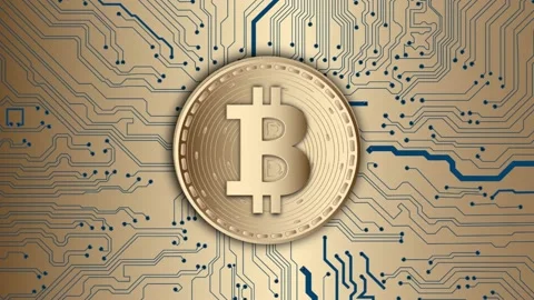 Bitcoin crypto currency logo inside circuit board. Vídeos de archivo 155373915