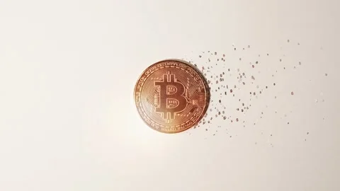 Bitcoin crypto currency motion on white background. Stock Footage 196213401
