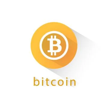 Bitcoin Crypto Currency Orange Circle Icon Stock Illustration