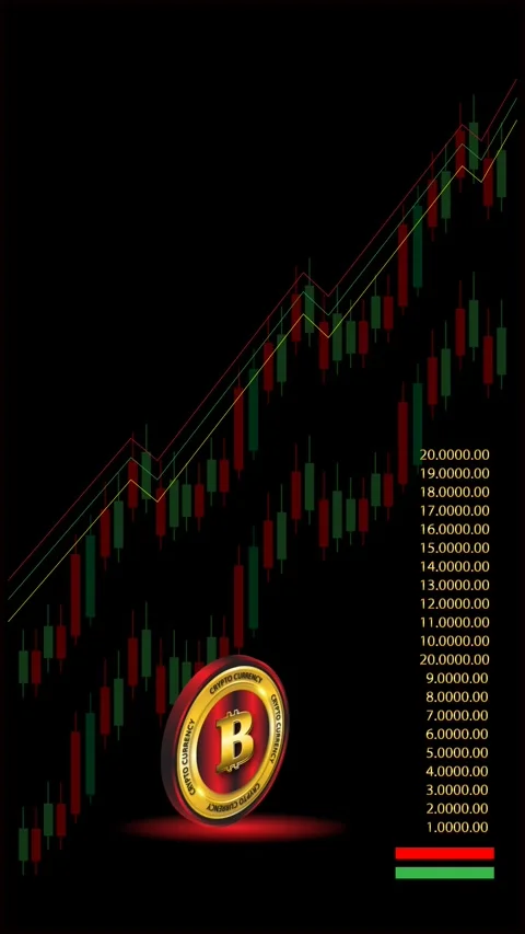 Bitcoin crypto currency trading exchange illustration green screen background Video stock 274783294