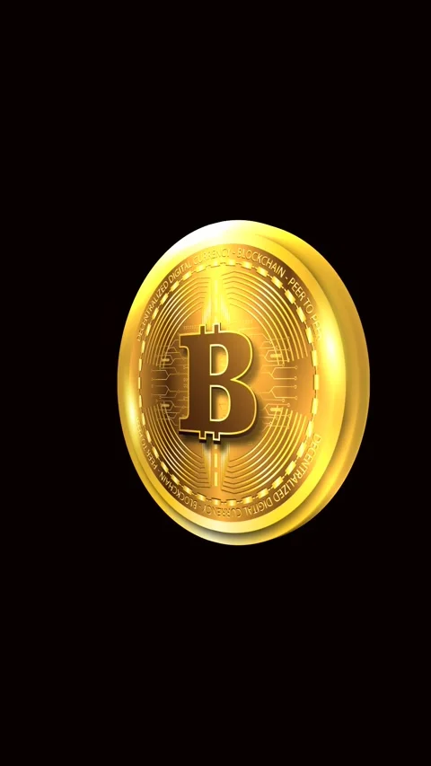 Bitcoin crypto currency vertical green screen background Stock Footage 274934165