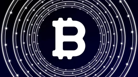 Bitcoin crypto currency within ripples. Stock Footage 155731203