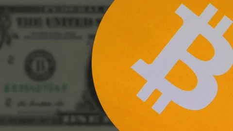 Bitcoin crypto digital currency with copyspace animation. crypto money concept. Stock Footage 229702174