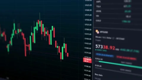 Bitcoin Crypto Finance Trading Chart 09 스톡 동영상 166949152