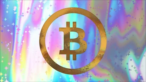Bitcoin Crypto Holographic Meme Background Loop Stock Footage 173227979