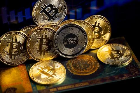 Bitcoin Crypto Illustration Stock Photos