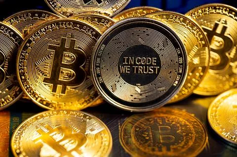 Bitcoin Crypto Illustration Stock Photos