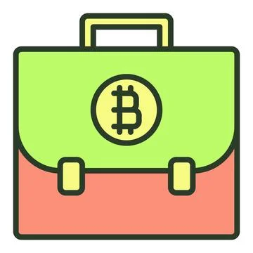 Bitcoin Crypto Portfolio vector Cryptocurrency colored icon or design element Stock Illustration