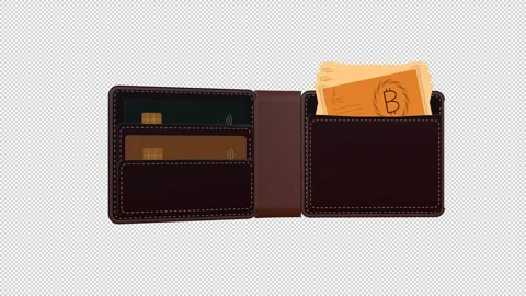 Bitcoin Crypto Wallet Animation Stock Footage 345982720