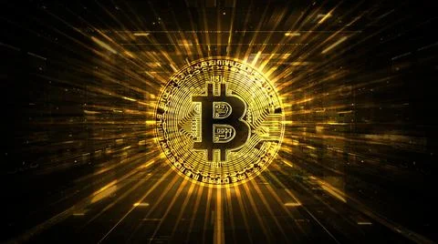Bitcoin - Cryptocurrency - Abstract Background Illustrazione stock