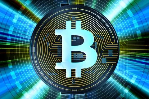 Bitcoin Cryptocurrency Abstract Stock Illustration