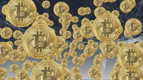 Bitcoin is a cryptocurrency and worldwide blockchain digital currency Stockillustratie
