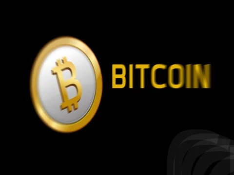 BitCoin CryptoCurrency animated title on black background Stock Footage 76141992