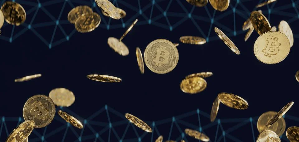 Bitcoin cryptocurrency background Stock Illustration
