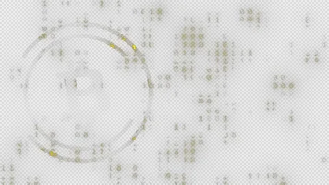 Bitcoin, Cryptocurrency, binary matrix, stock market, trading chart, scam Video stock 302340252