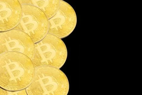 BITCOIN Cryptocurrency on black background 库存照片
