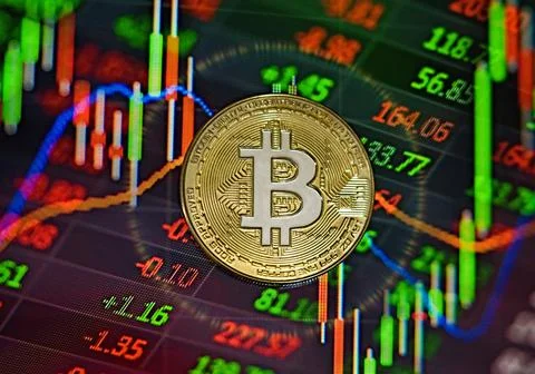 Bitcoin Cryptocurrency , block chain technology Stock Photos