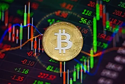Bitcoin Cryptocurrency , block chain technology Stock Photos