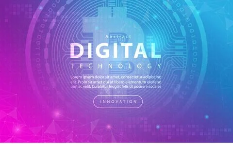 Bitcoin cryptocurrency blockchain abstract background concept Digital technology Stock Illustration
