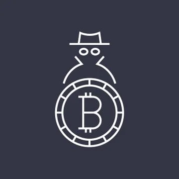 Bitcoin cryptocurrency blockchain flat logo. Use for logos, print products, page 스톡 일러스트