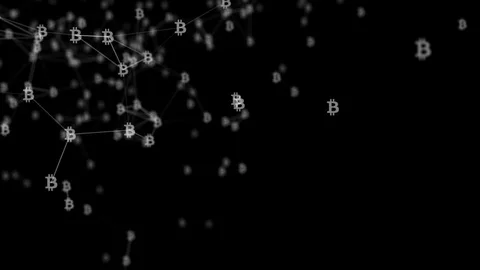 Bitcoin cryptocurrency with blockchain network connection Vidéo 115061722