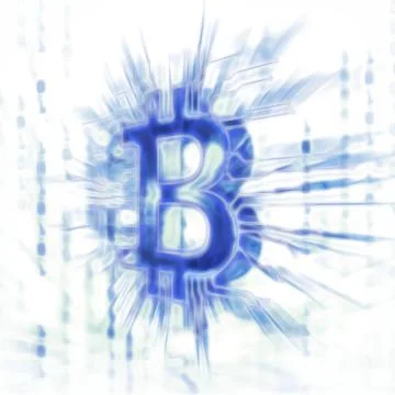 Bitcoin ₿ cryptocurrency in blockchain network, digital currency symbol. Dynamic Stock Illustration