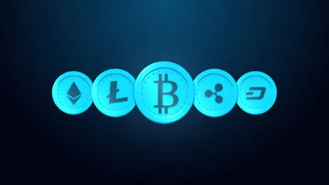 Bitcoin Cryptocurrency Blockchain Technology. digital currency, ethereum, dash 스톡 동영상 153874682