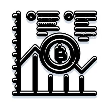 Bitcoin cryptocurrency chart analyzing financial investment data 스톡 일러스트