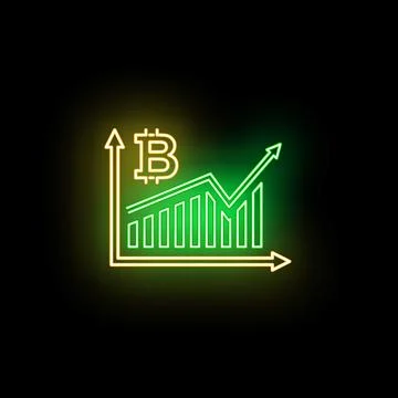 Bitcoin cryptocurrency chart showing market growth and success Stock Illustration