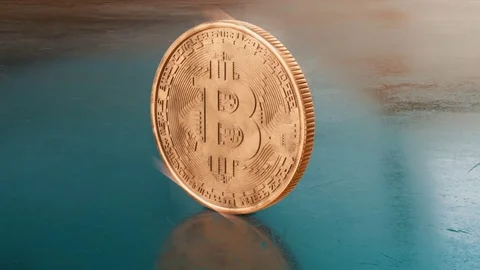 Bitcoin Cryptocurrency Close Up Video stock 85290858