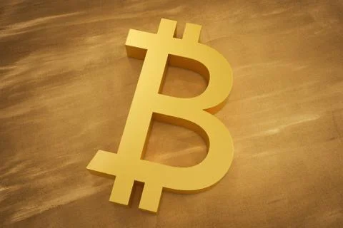 Bitcoin cryptocurrency. Closeup symbol. Internet money background. 3d Stockillustratie