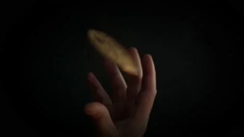 Bitcoin cryptocurrency coin hand digital money Stock-Footage 152168831