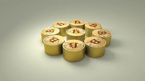 Bitcoin, the cryptocurrency coins animation Stock Footage 83613736