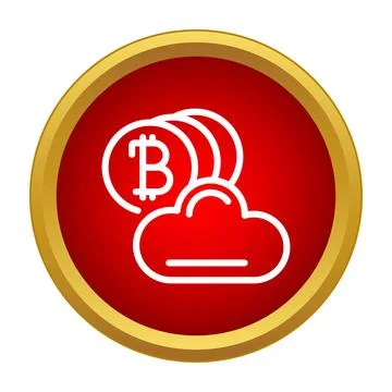 Bitcoin cryptocurrency coins uploading to cloud network 库存插图