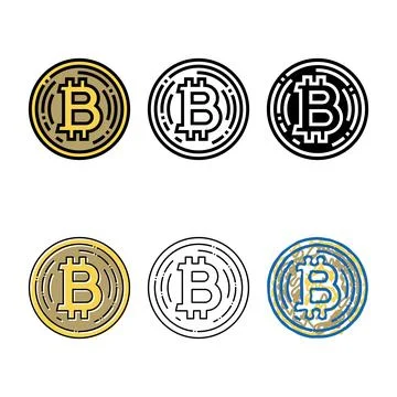 Bitcoin cryptocurrency color icon vector styleset イラスト素材