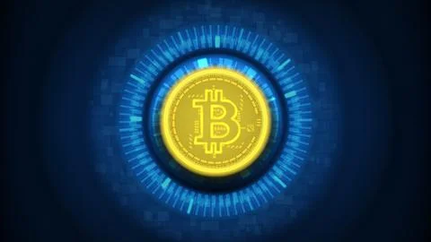 Bitcoin cryptocurrency concept banner Stock Illustration