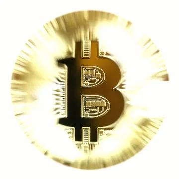 Bitcoin cryptocurrency concept, graphic collage, metal effect. Stock Illustration