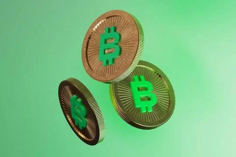 Bitcoin cryptocurrency, the concept of the virtual coin of the future Stock Illustration