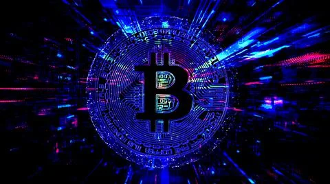 Bitcoin - Cryptocurrency - Crypto Technology Stock Illustration