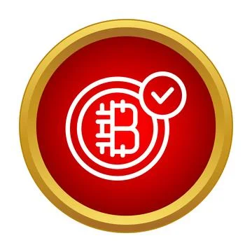 Bitcoin cryptocurrency currency confirming transaction verification icon Stock Illustration