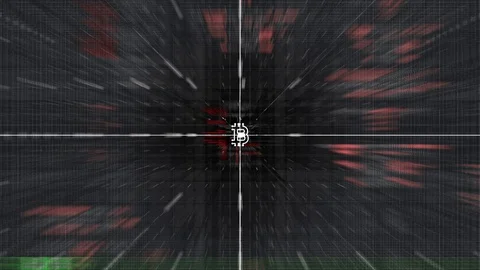 Bitcoin cryptocurrency data stream digital grid colorful glitch background Vidéo 102036055
