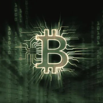 Bitcoin ₿ cryptocurrency, digital decentralized currency symbol, conceptual Stock Illustration