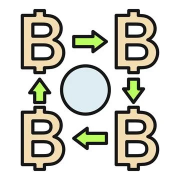 Bitcoin cryptocurrency exchange process transferring digital finance funds Stock Illustration