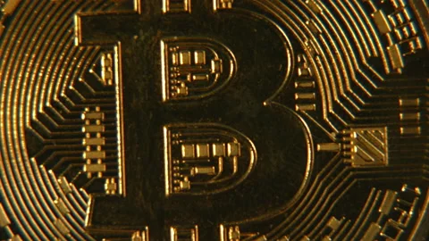 Bitcoin cryptocurrency extreme close up Stock Footage 149725736